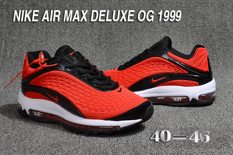 2018 Men Nike Air Max Deluxe OG 1999 Red Black White Shoes - Click Image to Close